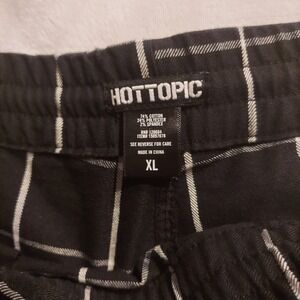 Hot Topic Womens Black & White Grid Denim Cargo Pants Size XL